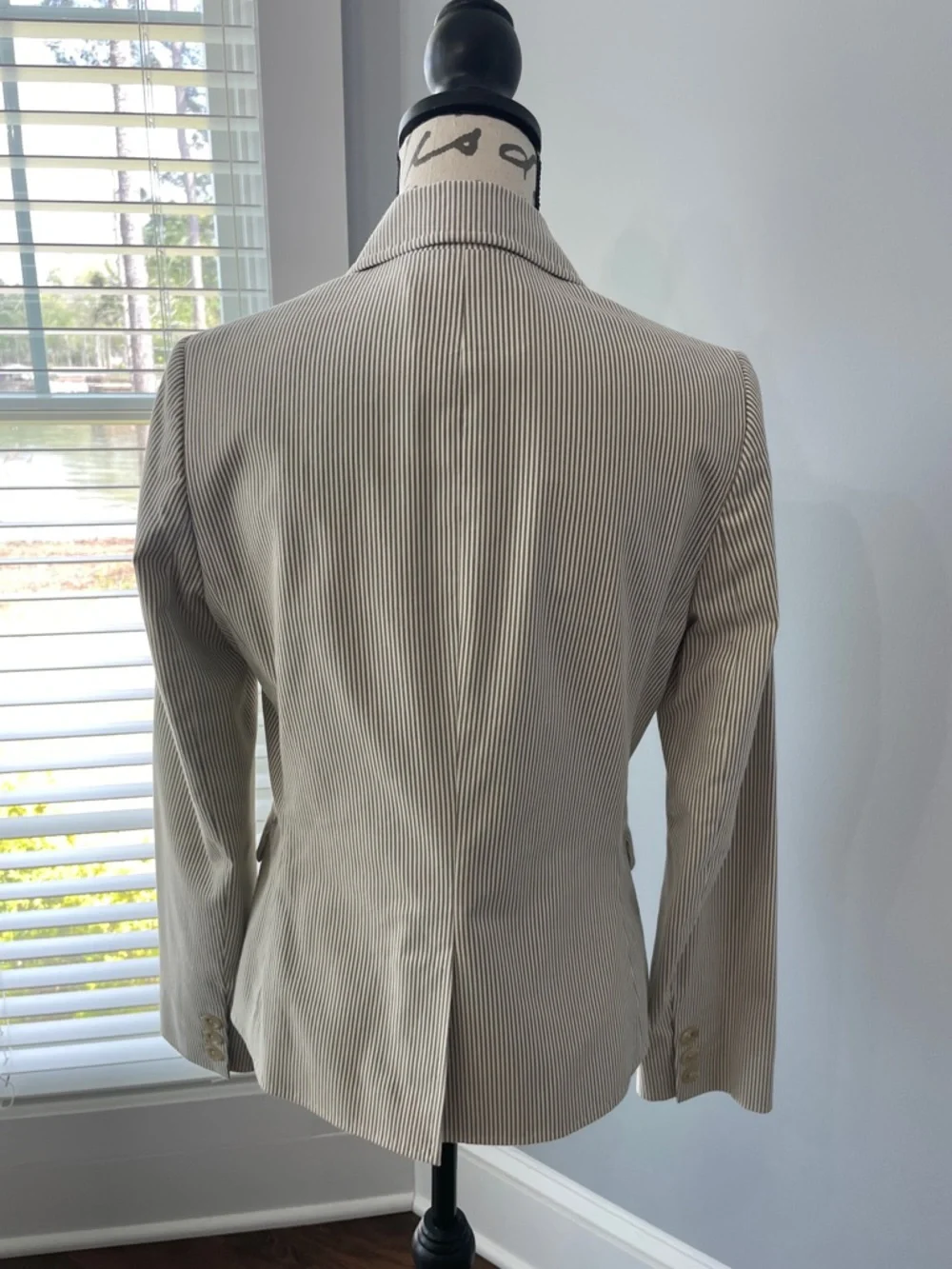 Banana Republic Cream and Kahki Pinstripe Tailored Blazer - Picture 2 of 5